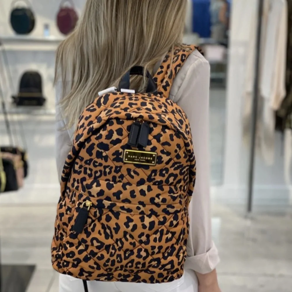 Marc Jacobs Leopard Print Backpack in Tan and Black